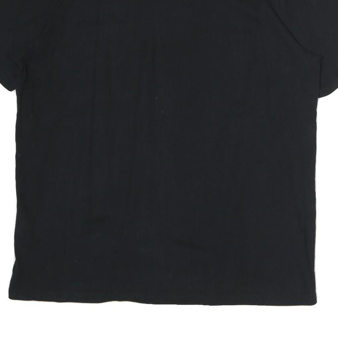 NAUTICA Mens Black Crew Neck Cotton T-Shirt L Small Logo Classic Fit