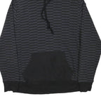 CHAMPION Mens Black All Over Logo Print Pullover Hoodie M Sweatshirt