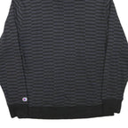 CHAMPION Mens Black All Over Logo Print Pullover Hoodie M Sweatshirt