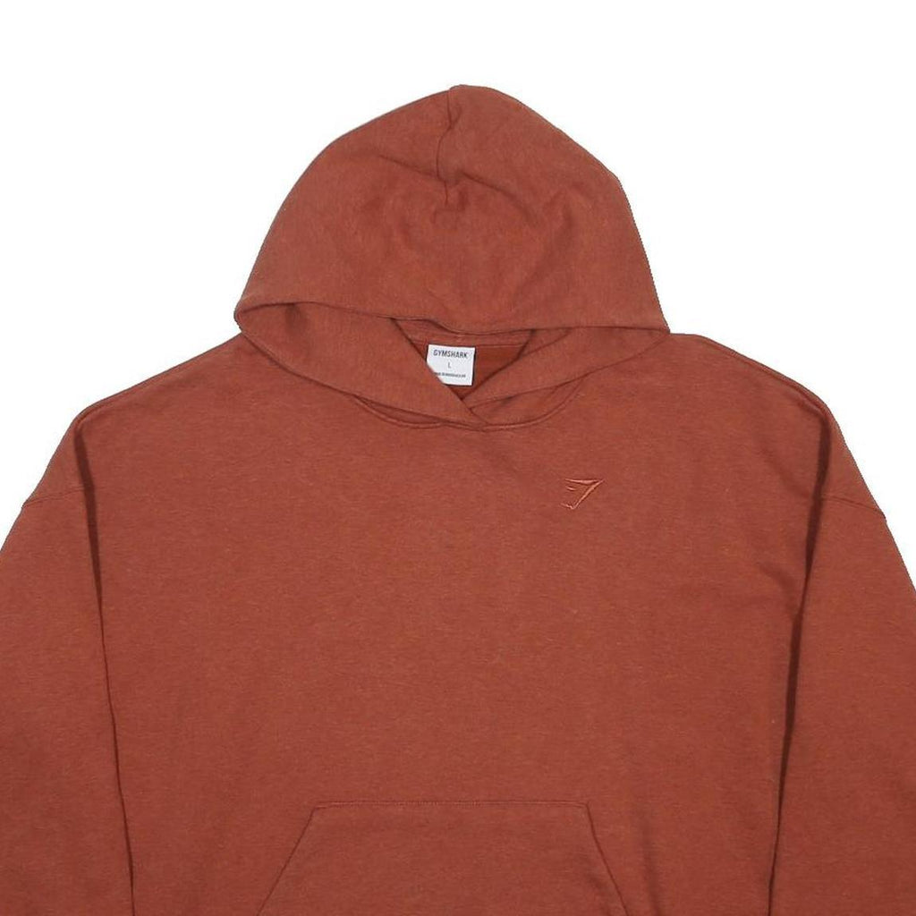 GYMSHARK Womens Rust Orange Hoodie L Cotton Blend Pullover Casual Gym Wear