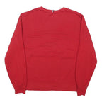TOMMY HILFIGER Womens Red Sweatshirt Crew Neck M Logo Embroidered Cotton Blend