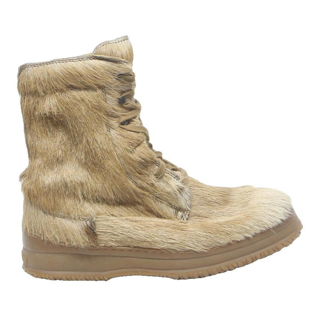 HOGAN Womens Ankle Boots Beige Synthetic UK 6 Faux Fur Fashion Casual