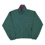 AMANATI Mens Green Purple Zip Jacket M Polyester Blend Plain Casual Lightweight