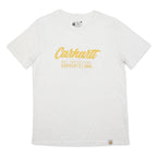 CARHARTT Womens White Yellow Graphic T-Shirt S Short Sleeve Crew Neck Casual