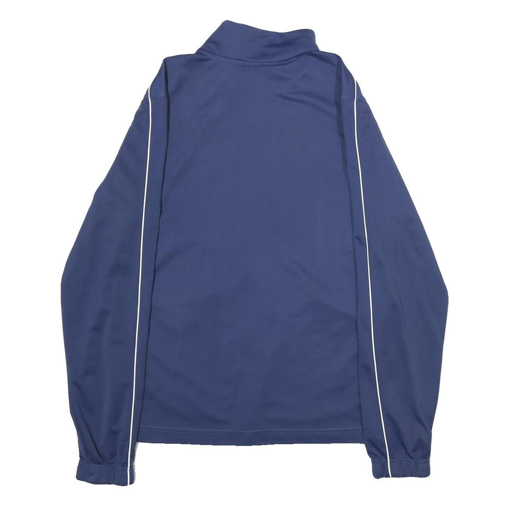 NIKE Mens Blue & White Track Jacket S Polyester Plain Zip Athletic Sportswear