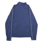 NIKE Mens Blue & White Track Jacket S Polyester Plain Zip Athletic Sportswear