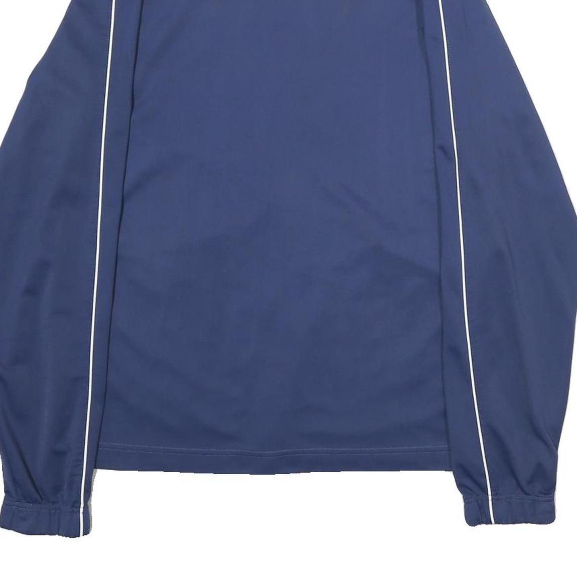 NIKE Mens Blue & White Track Jacket S Polyester Plain Zip Athletic Sportswear