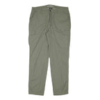 CHICOREE Womens Relaxed Woven Green Cargo Trousers W34 L30 Zip Closure