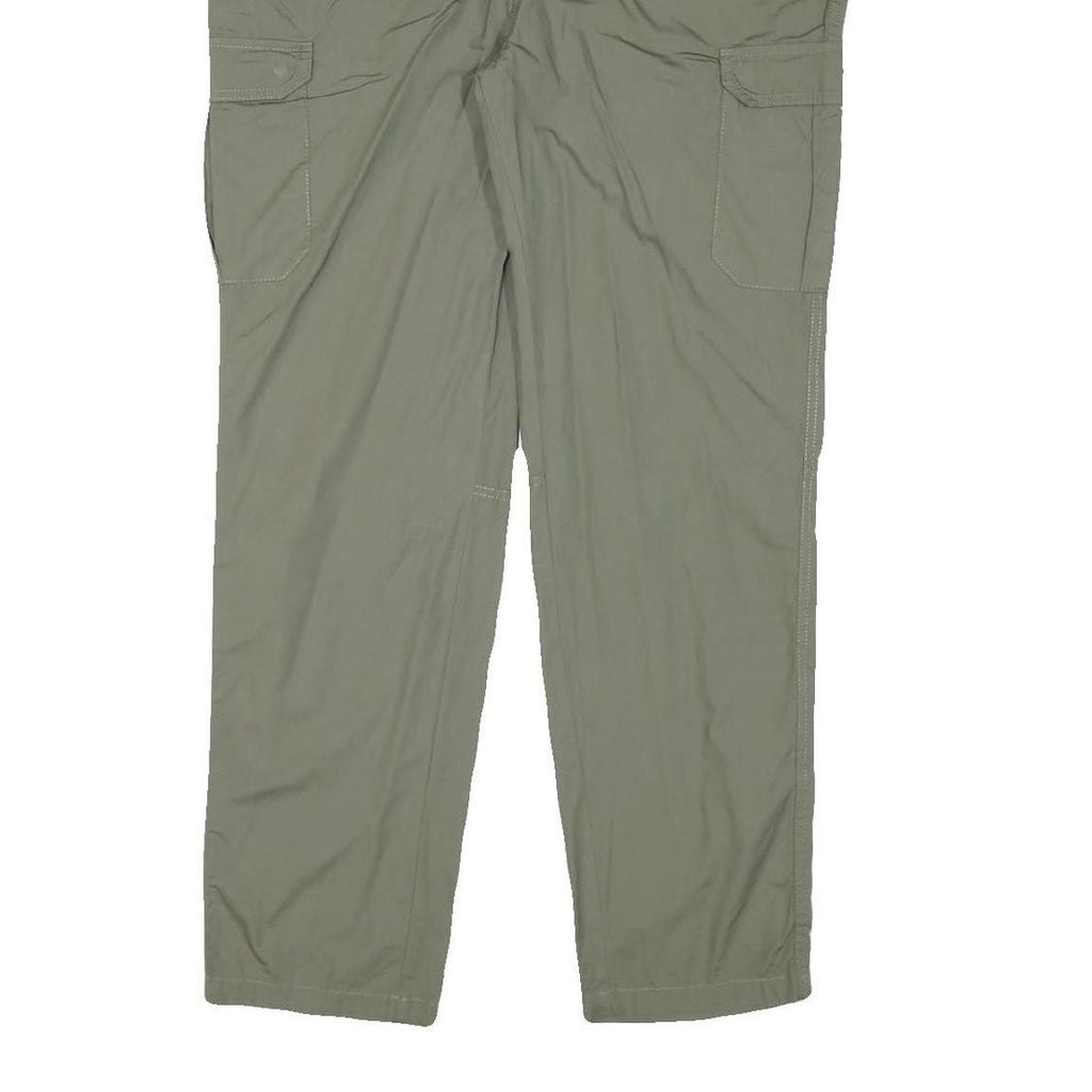 CHICOREE Womens Relaxed Woven Green Cargo Trousers W34 L30 Zip Closure