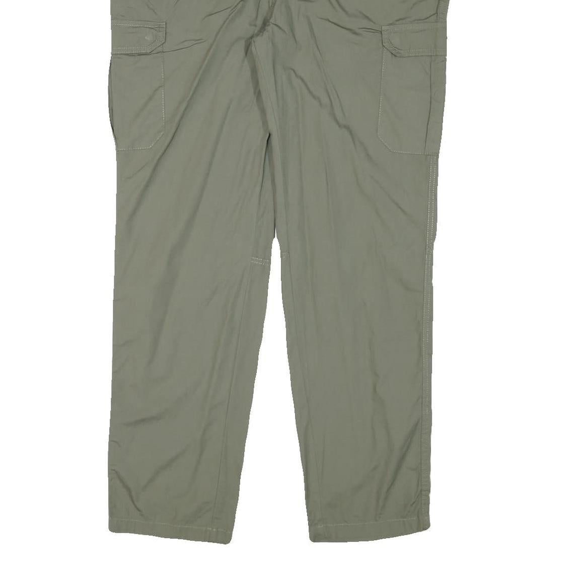 CHICOREE Womens Relaxed Woven Green Cargo Trousers W34 L30 Zip Closure