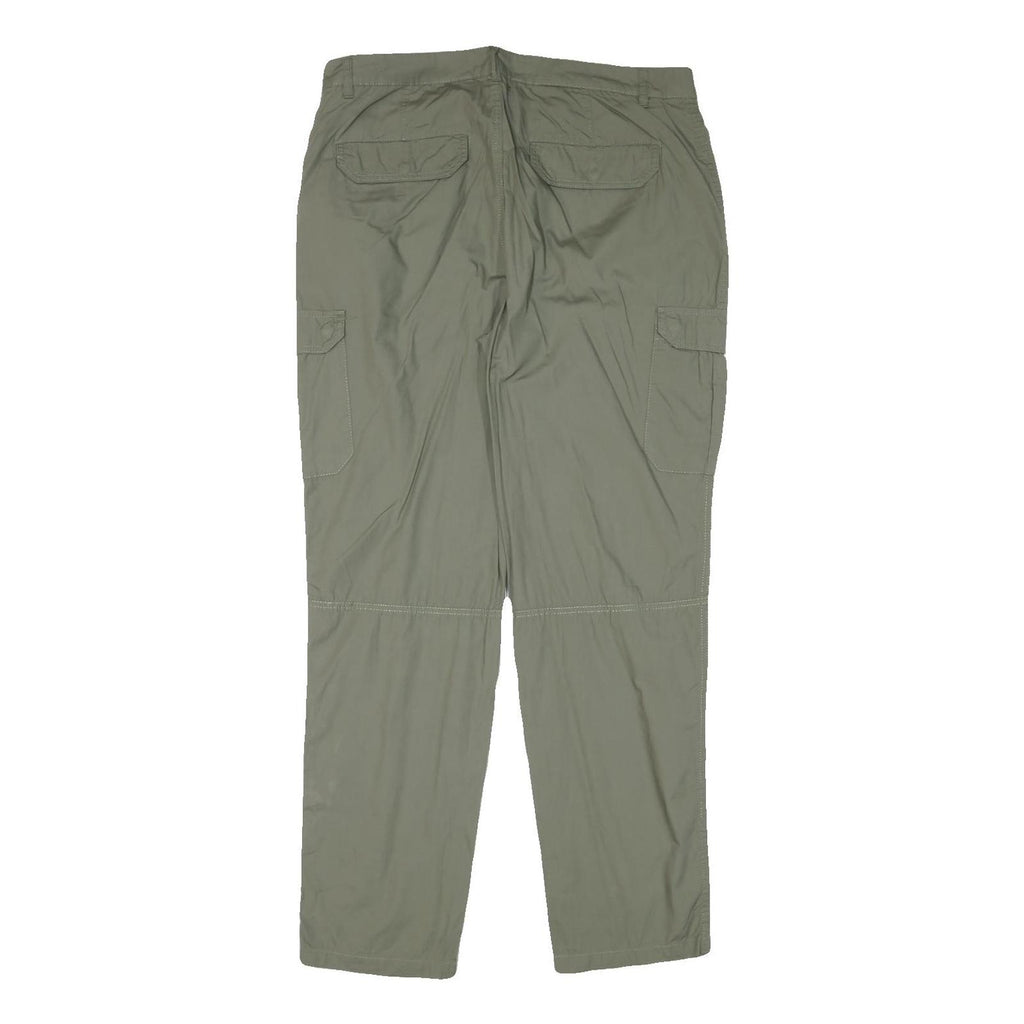 CHICOREE Womens Relaxed Woven Green Cargo Trousers W34 L30 Zip Closure