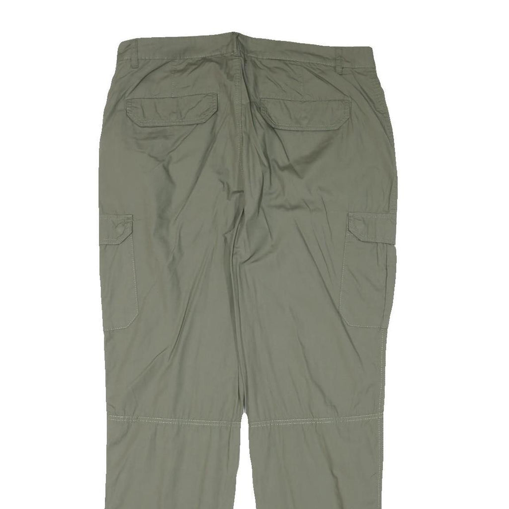 CHICOREE Womens Relaxed Woven Green Cargo Trousers W34 L30 Zip Closure