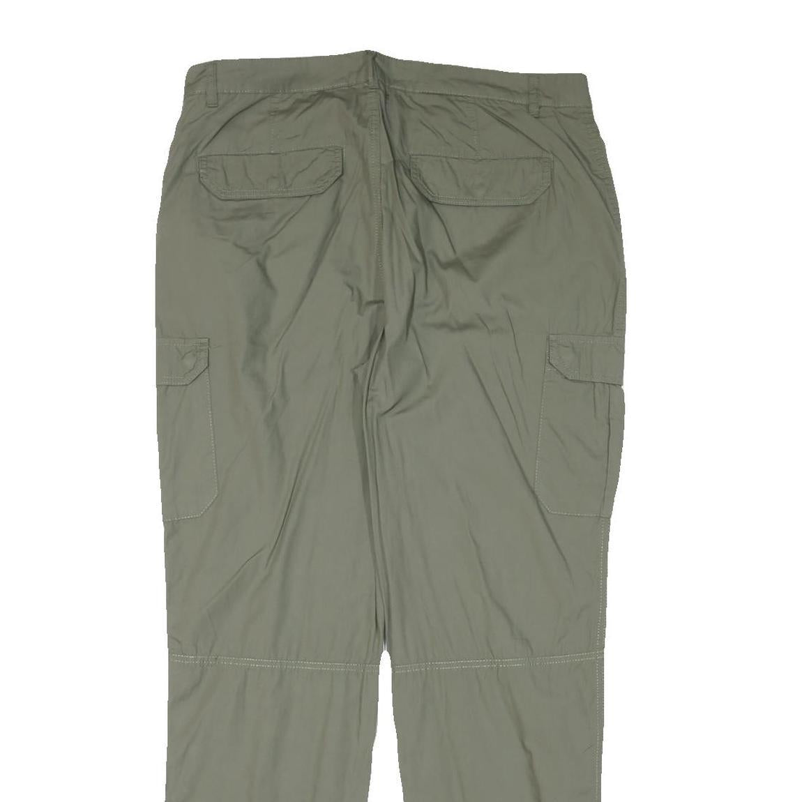 CHICOREE Womens Relaxed Woven Green Cargo Trousers W34 L30 Zip Closure