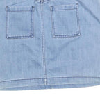 ANN TAYLOR Womens Blue Denim Mini Skirt Cotton Blend S Casual Simple Pockets