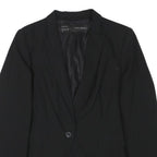 ZARA BASIC Womens Black Classic Jacket M Polyester Blend Button Plain Stylish