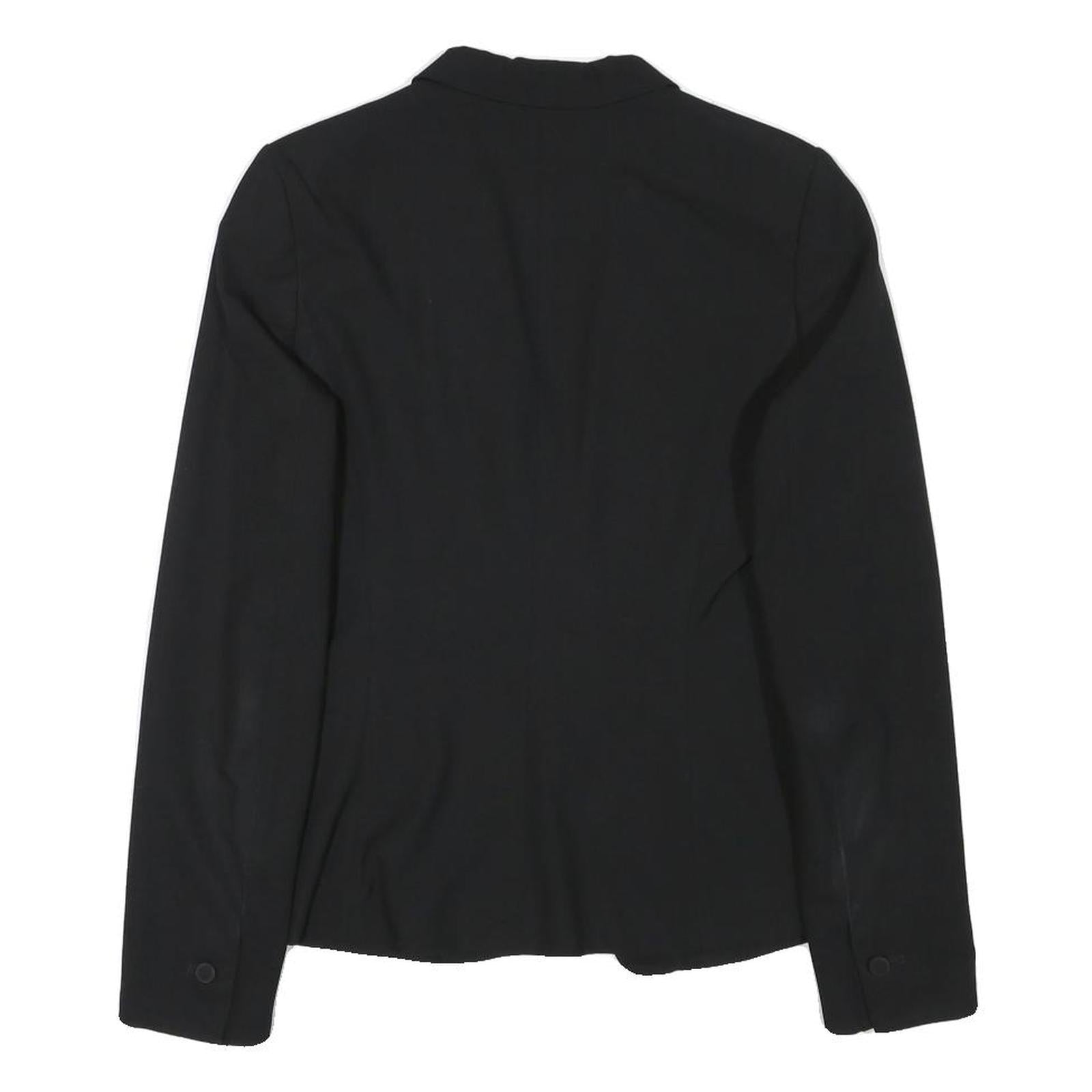 ZARA BASIC Womens Black Classic Jacket M Polyester Blend Button Plain Stylish