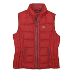 NAPAPIJRI Womens Red Sleeveless Quilted Jacket M Polyester Blend Zip Puffer Vest