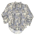Womens Cream & Grey Abstract Pattern Cotton Blend Shirt L Oversized Casual