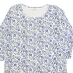 FAT FACE Womens Printed Top Blue Long Sleeve Floral UK 8