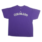 MAJESTIC Mens Purple Colorado Graphic T-Shirt XL Short Sleeve Crew Neck Star