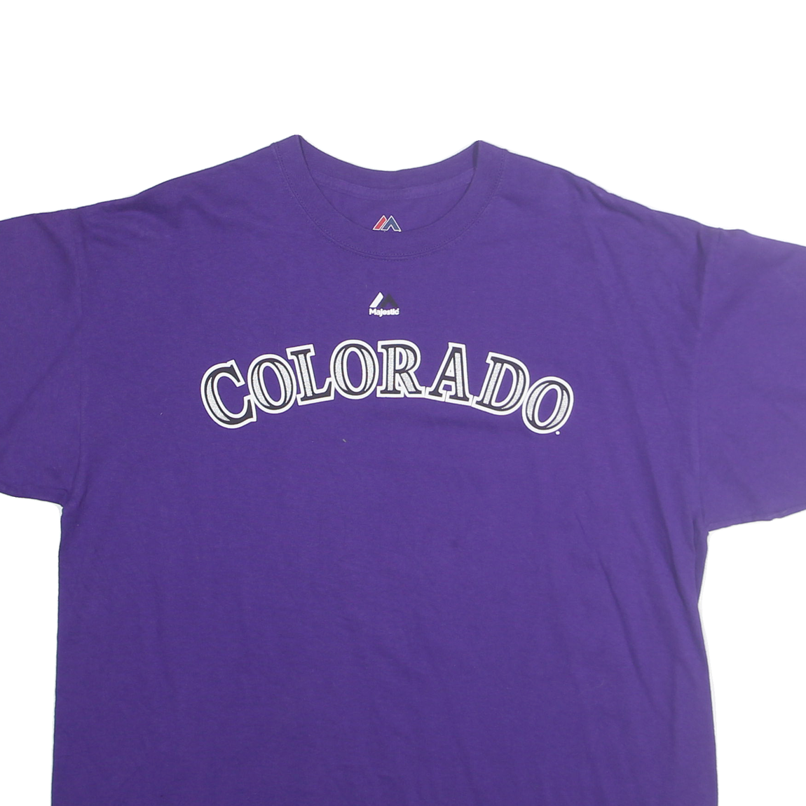 MAJESTIC Mens Purple Colorado Graphic T-Shirt XL Short Sleeve Crew Neck Star