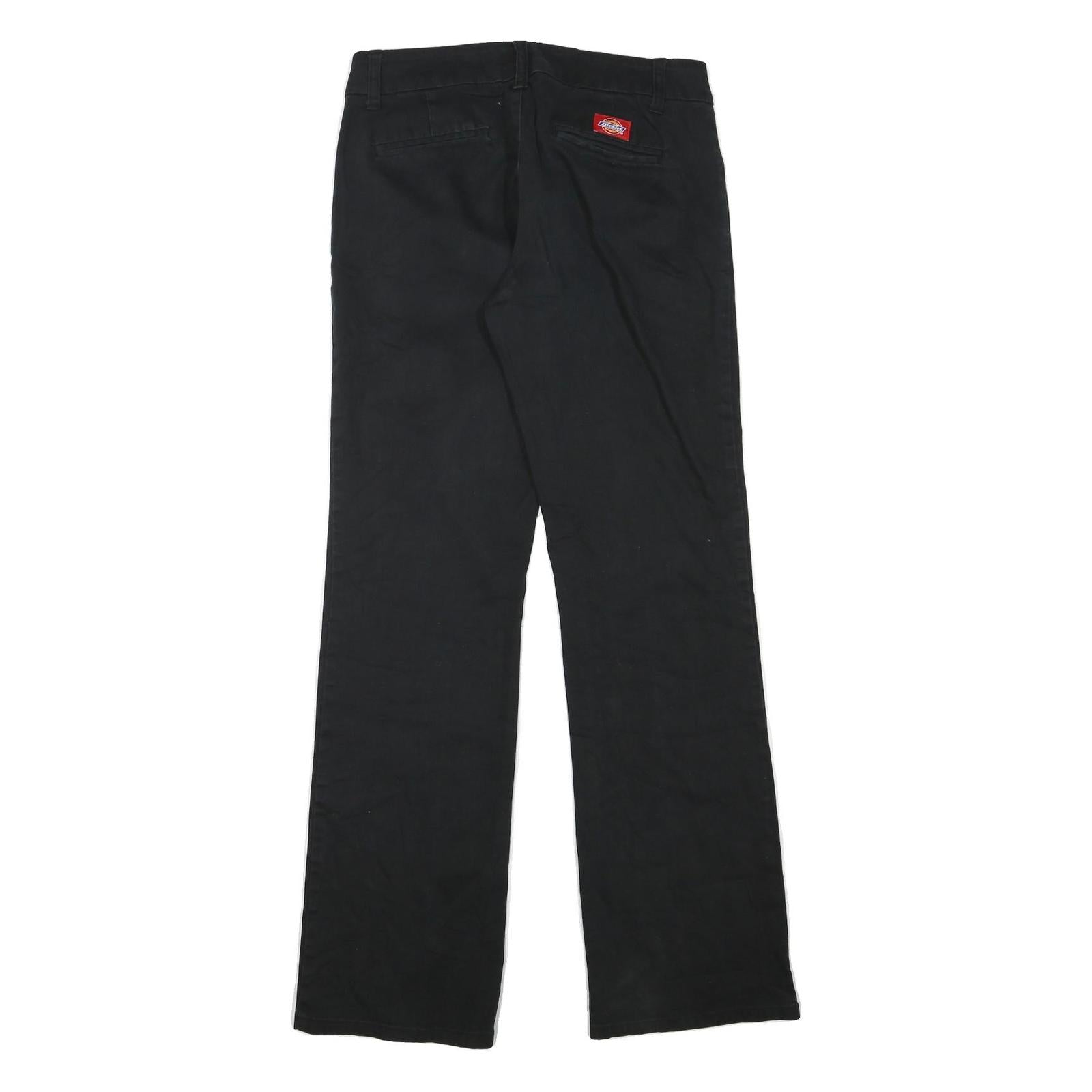 DICKIES Womens Cotton Blend Black Regular Straight Trousers W30 L32 Workwear