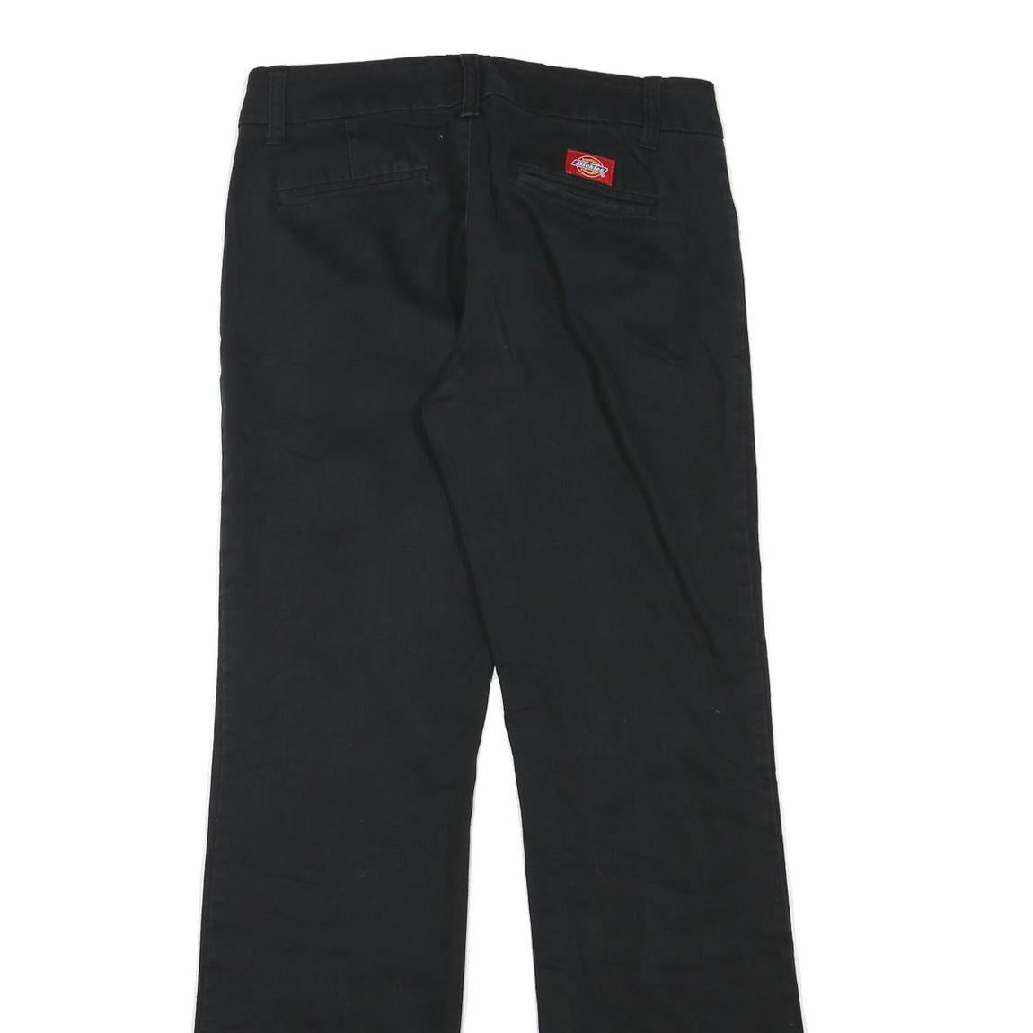 DICKIES Womens Cotton Blend Black Regular Straight Trousers W30 L32 Workwear