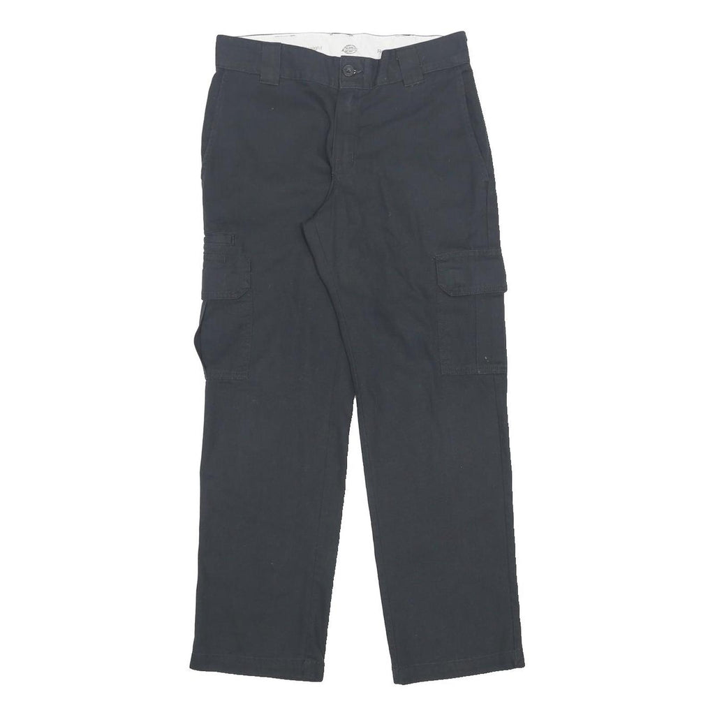 DICKIES Mens Cotton Blend Black Regular Fit Straight Leg Trousers W30 L30