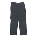 DICKIES Mens Cotton Blend Black Regular Fit Straight Leg Trousers W30 L30