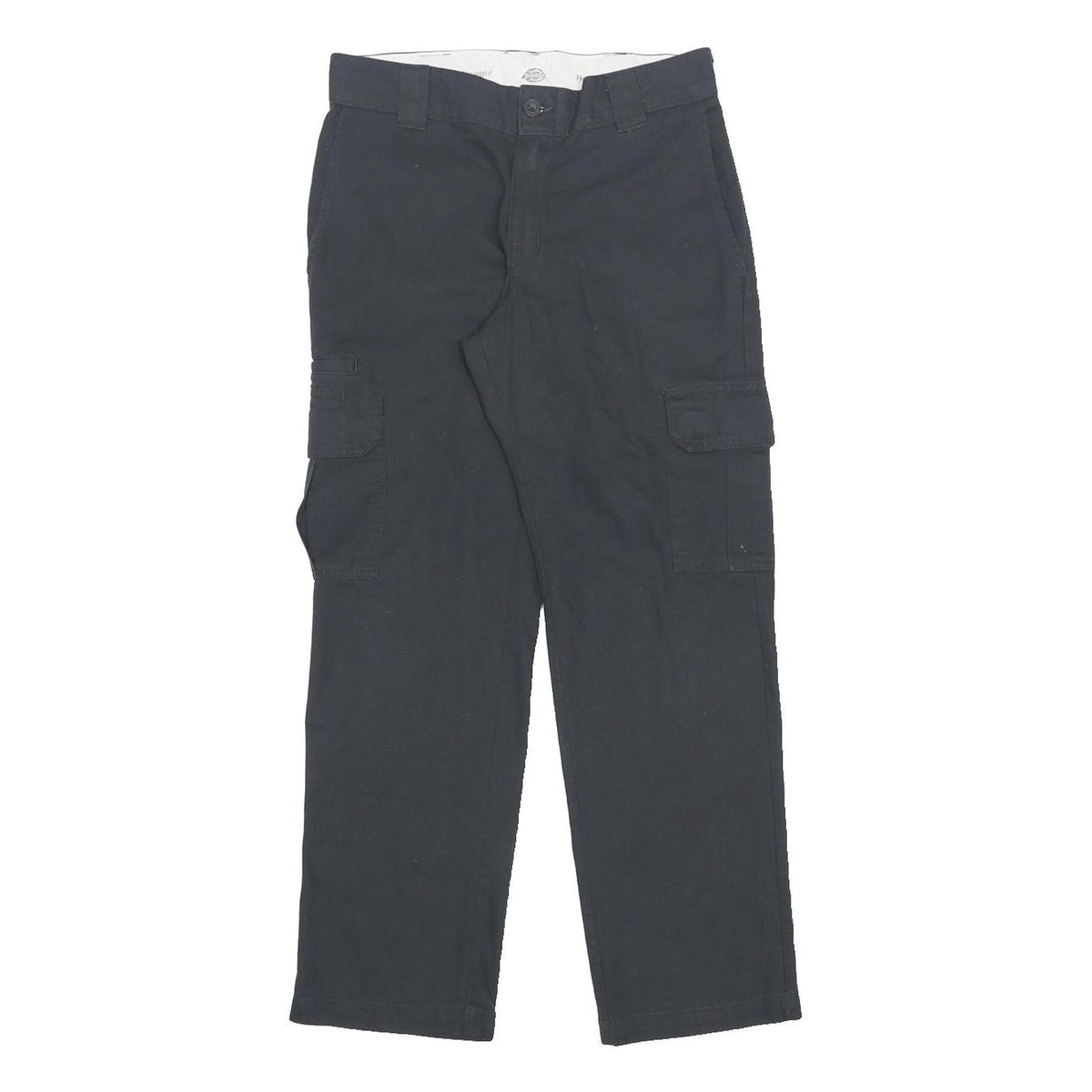 DICKIES Mens Cotton Blend Black Regular Fit Straight Leg Trousers W30 L30