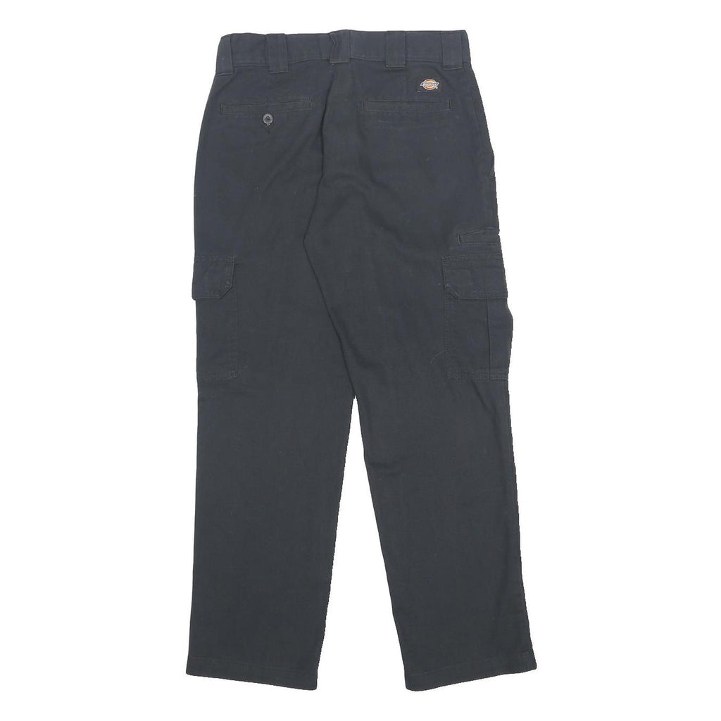 DICKIES Mens Cotton Blend Black Regular Fit Straight Leg Trousers W30 L30