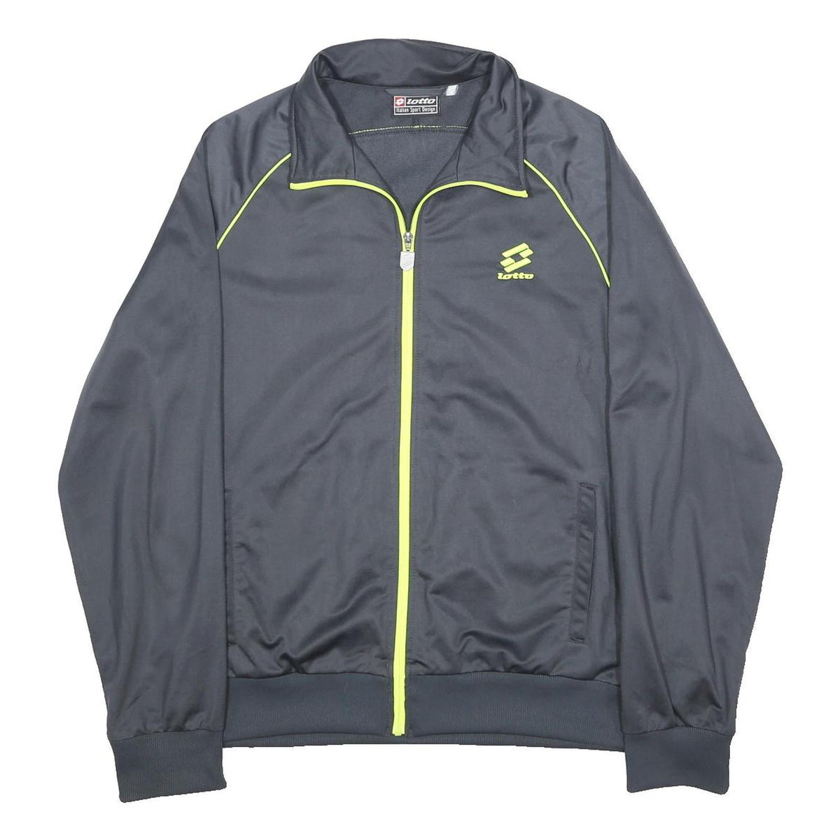 LOTTO Mens Grey Jacket XL Polyester Zip Sportswear Casual Lightweight