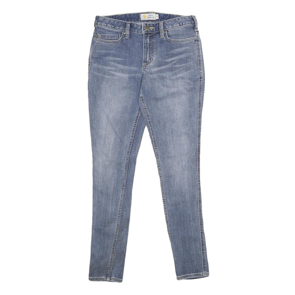 CARHARTT Womens Slim Fit Skinny Leg Denim Jeans Light Blue W28 L30 Zip Cotton