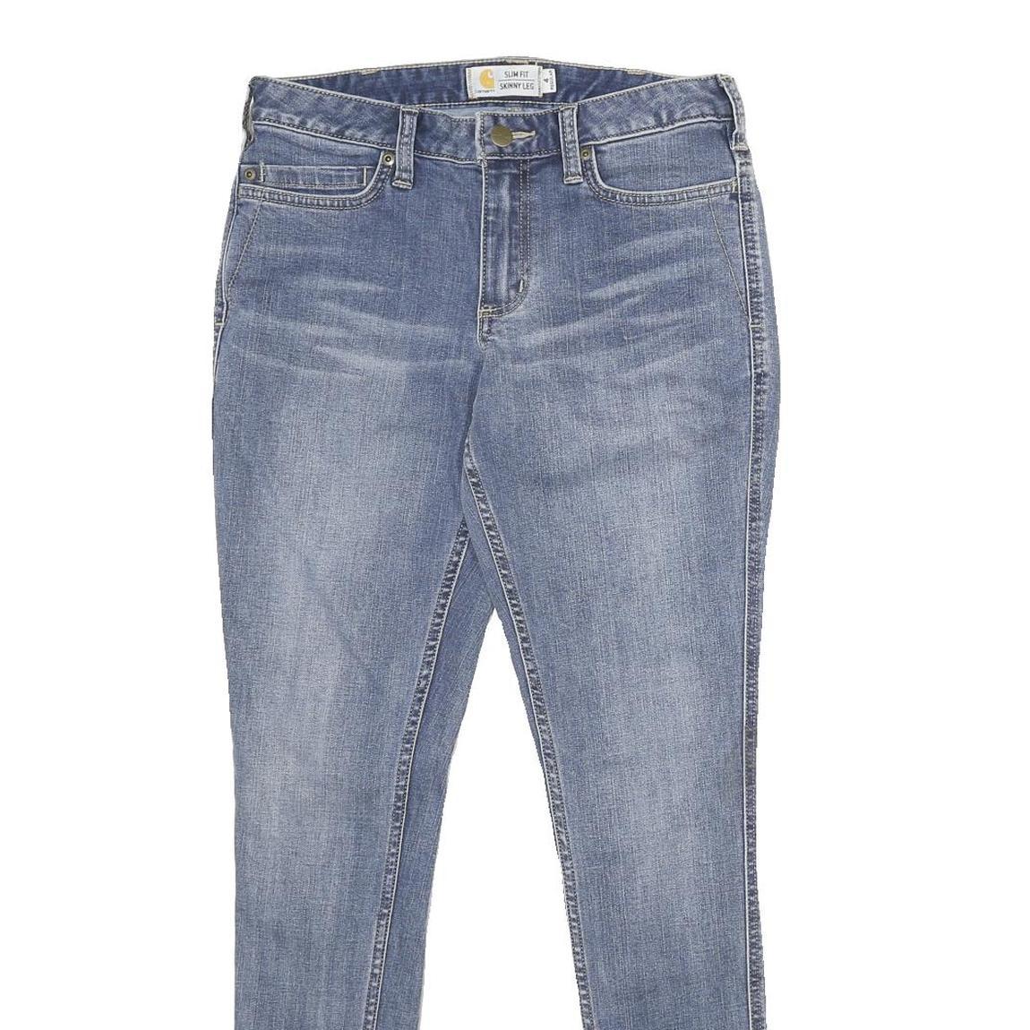 CARHARTT Womens Slim Fit Skinny Leg Denim Jeans Light Blue W28 L30 Zip Cotton