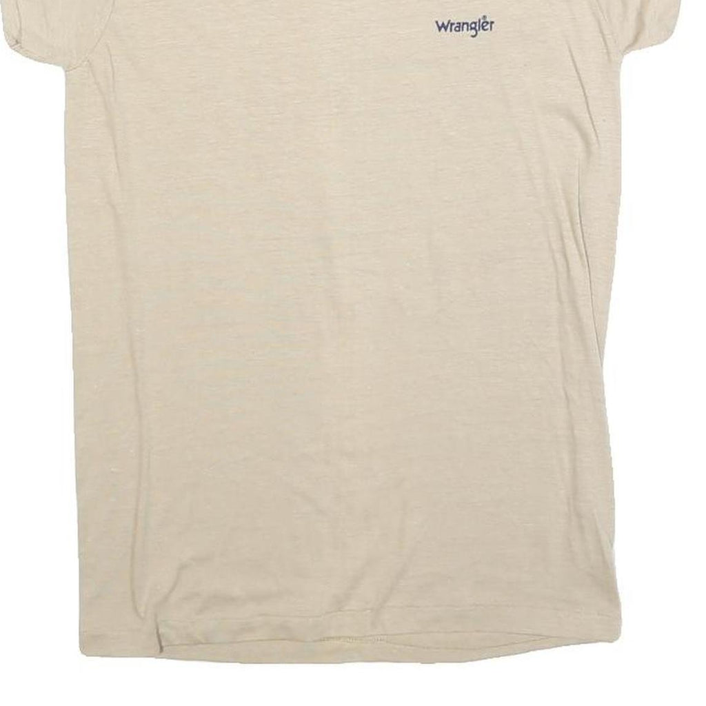 WRANGLER Womens Cream S Short Sleeve Crew Neck Classic Cotton Blend T-Shirt