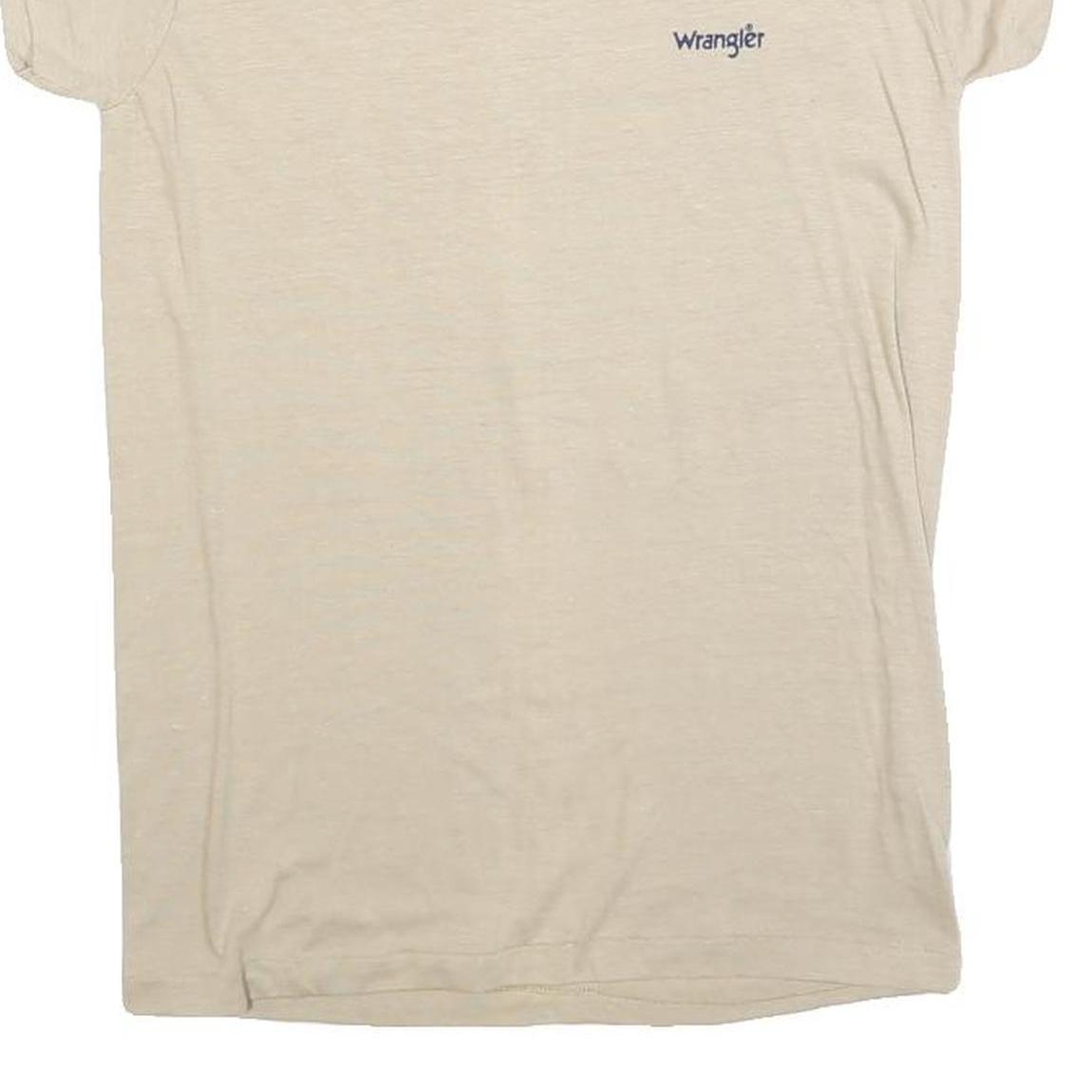 WRANGLER Womens Cream S Short Sleeve Crew Neck Classic Cotton Blend T-Shirt