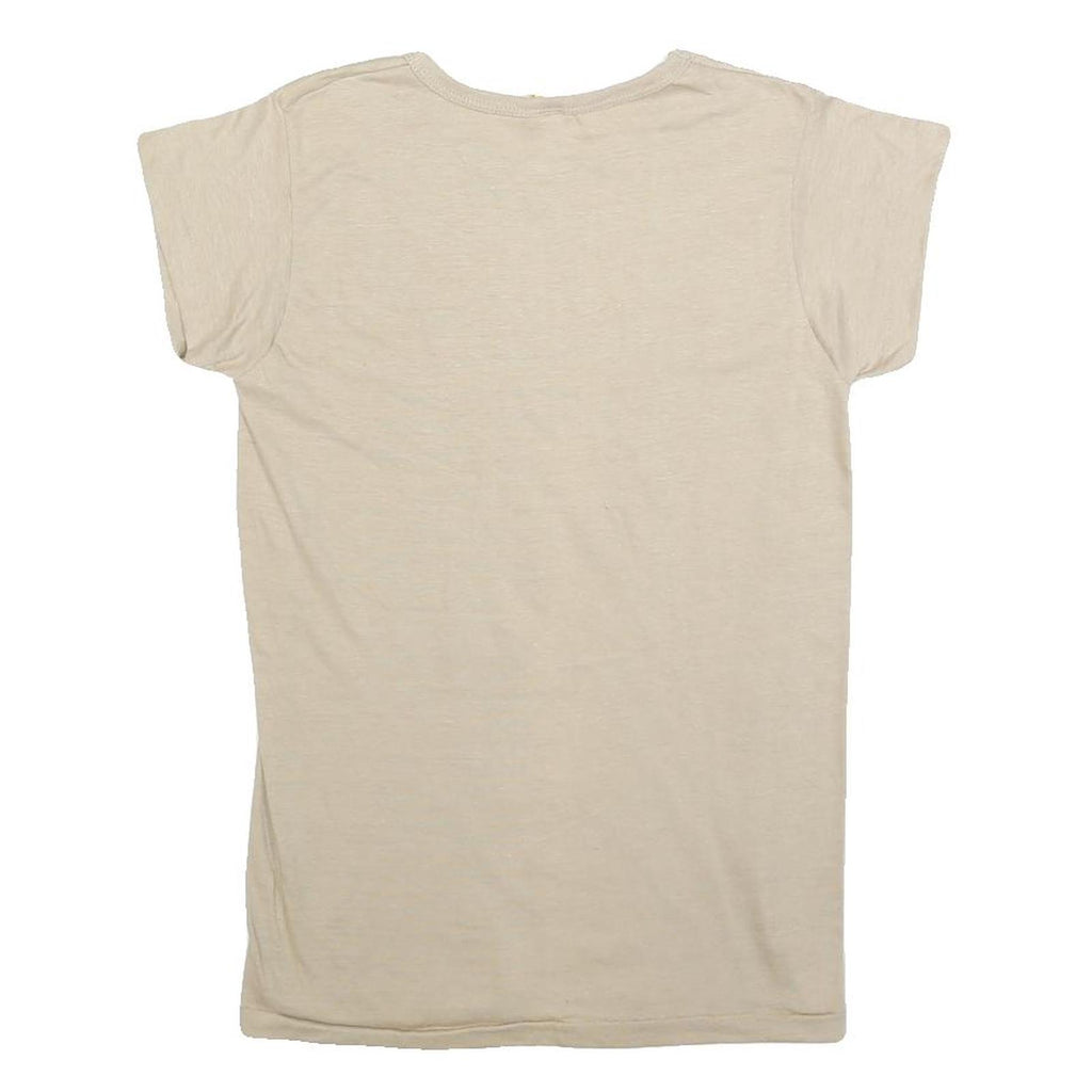 WRANGLER Womens Cream S Short Sleeve Crew Neck Classic Cotton Blend T-Shirt