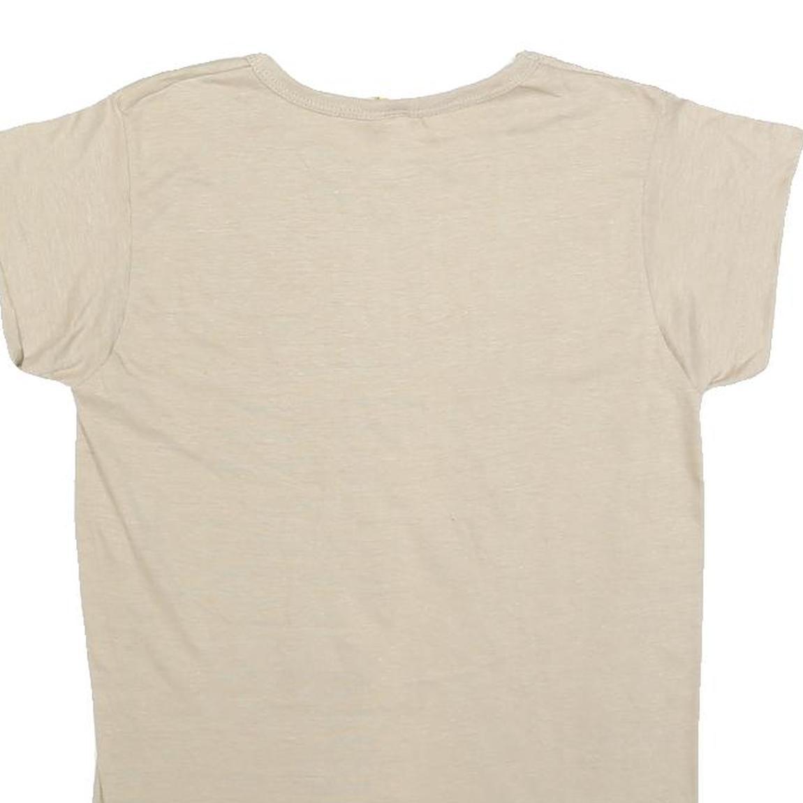 WRANGLER Womens Cream S Short Sleeve Crew Neck Classic Cotton Blend T-Shirt