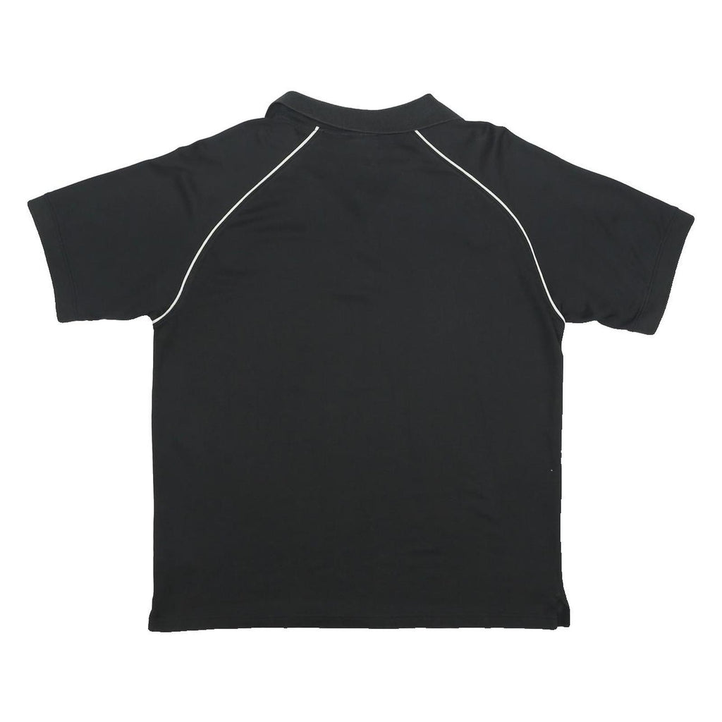 NIKE Mens Black Short Sleeve Plain Polo Shirt L Cotton Blend Sports Performance