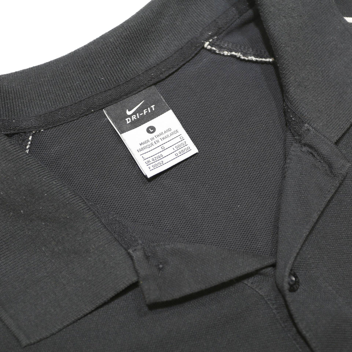 NIKE Mens Black Short Sleeve Plain Polo Shirt L Cotton Blend Sports Performance