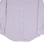 TOMMY HILFIGER Mens Purple Casual Shirt 2XL Cotton Blend Long Sleeve Button