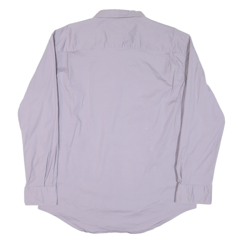 TOMMY HILFIGER Mens Purple Casual Shirt 2XL Cotton Blend Long Sleeve Button