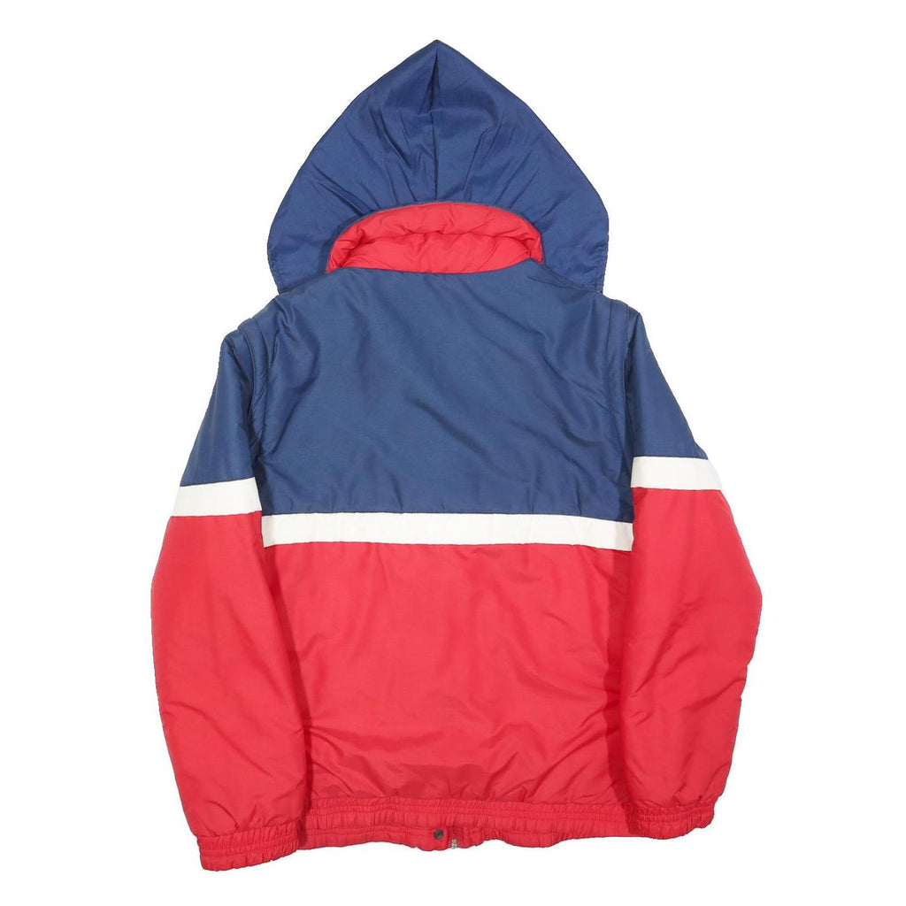 ETIREL Womens Blue & Red Colourblock Hooded Jacket M Polyester Blend Zip