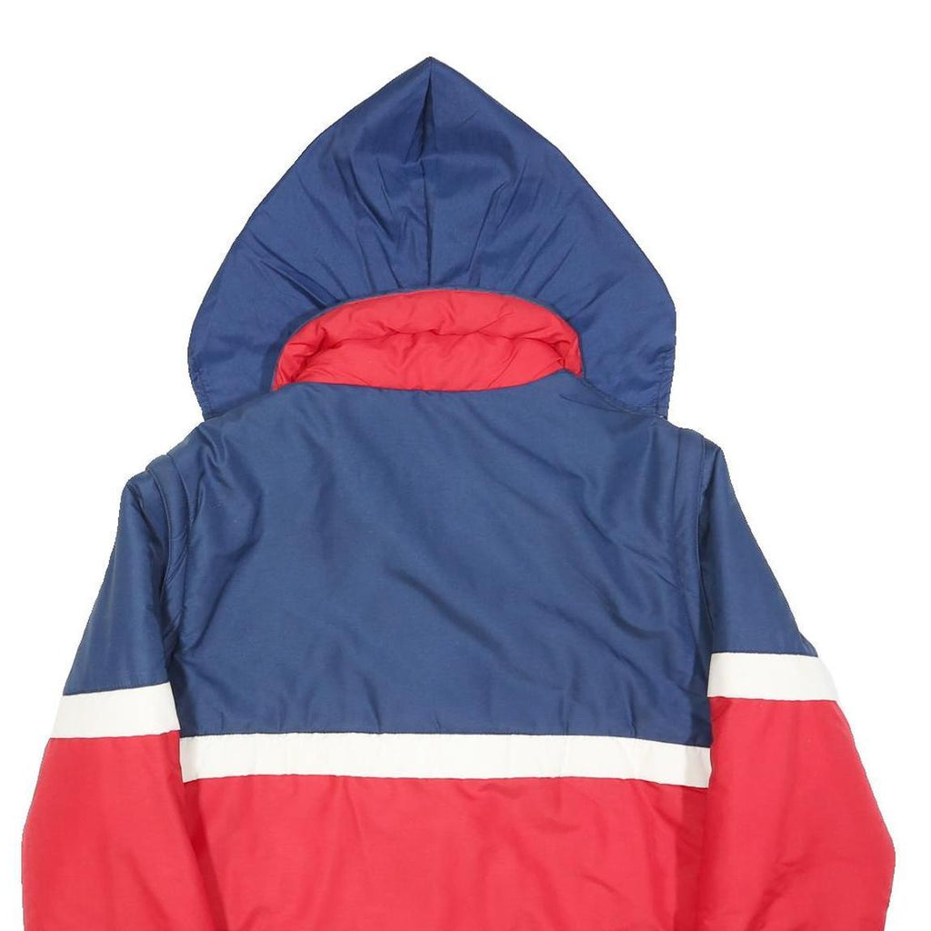 ETIREL Womens Blue & Red Colourblock Hooded Jacket M Polyester Blend Zip
