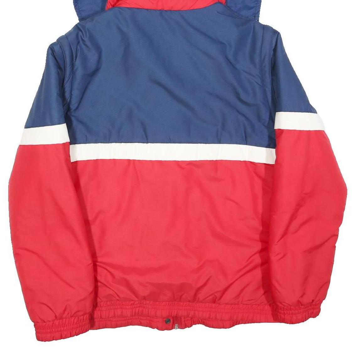ETIREL Womens Blue & Red Colourblock Hooded Jacket M Polyester Blend Zip