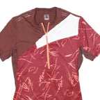 DECATHLON Mens Burgundy & Pink Graphic T-Shirt XS Short Sleeve Crew Neck Sports