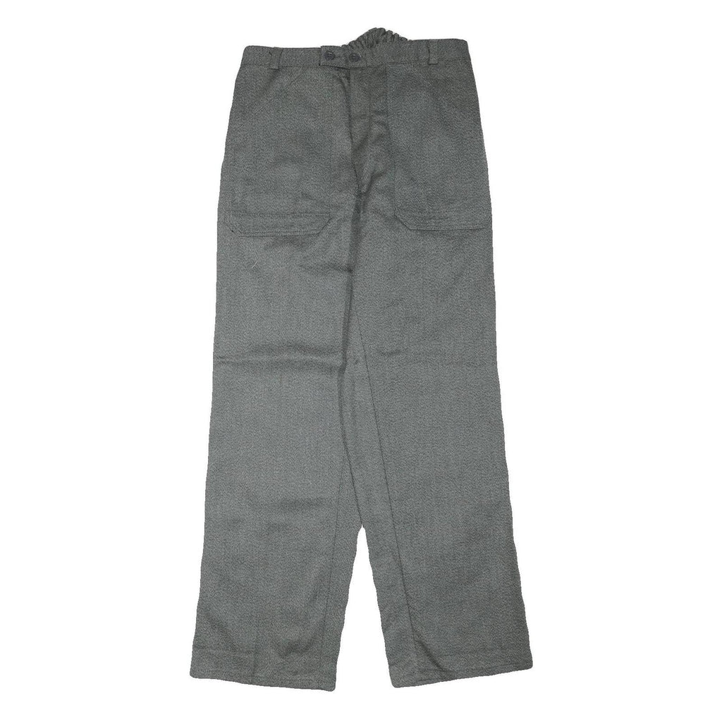 Mens Grey Cotton Blend Relaxed Fit Button Closure Trousers W31 L32 Casual