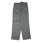 Mens Grey Cotton Blend Relaxed Fit Button Closure Trousers W31 L32 Casual
