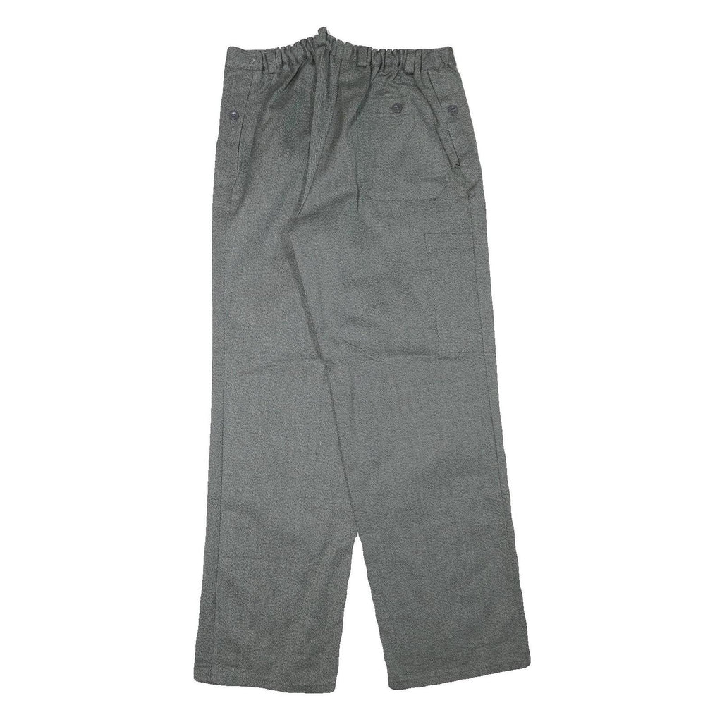 Mens Grey Cotton Blend Relaxed Fit Button Closure Trousers W31 L32 Casual