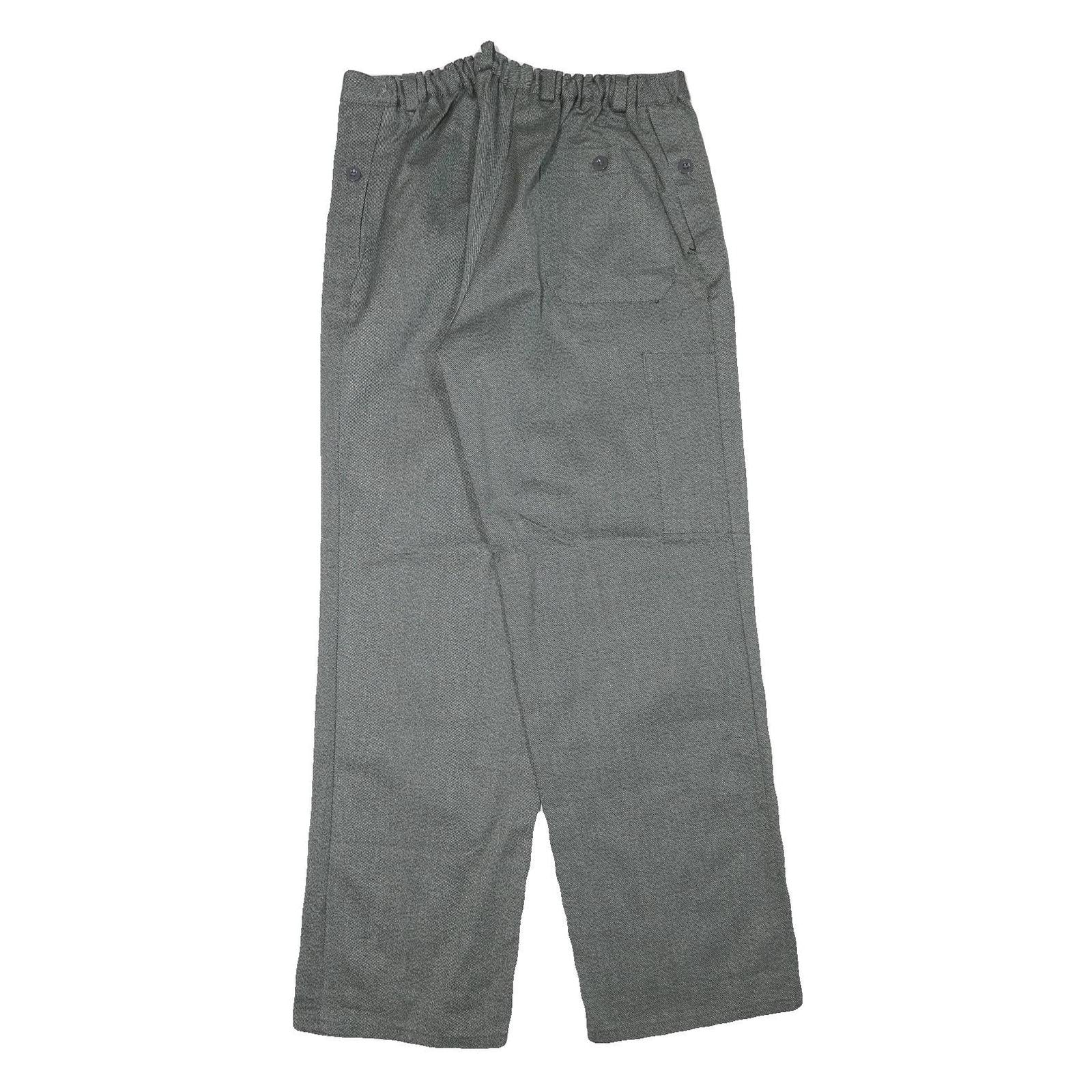 Mens Grey Cotton Blend Relaxed Fit Button Closure Trousers W31 L32 Casual
